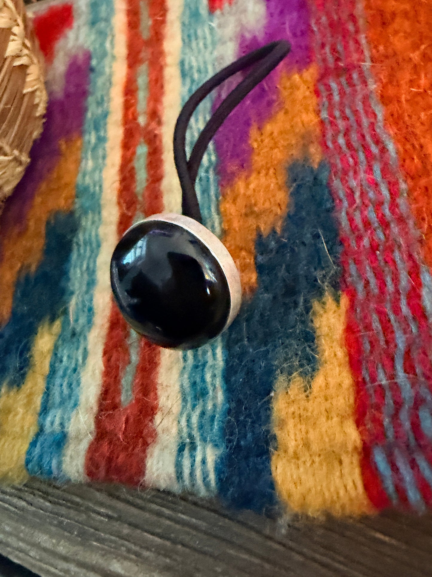 Handcrafted Onyx & Sterling Silver Hair Tie Charm