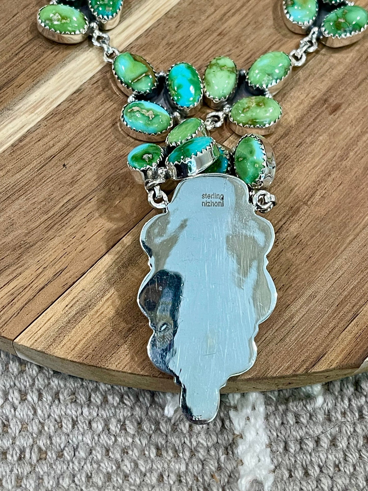Handmade Sterling Silver & Sonoran Mountain Turquoise Cluster Necklace