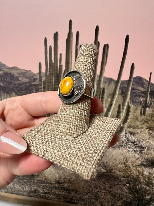 Handmade Sterling Silver & Bumble Bee Adjustable Ring