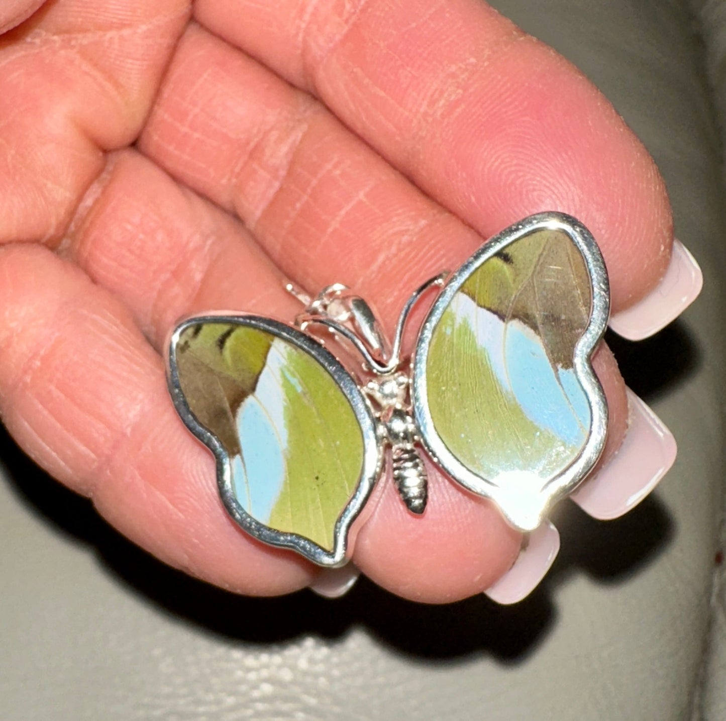 Nessaea Green Butterfly Pendant