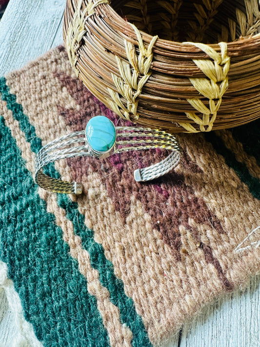 Handcrafted Sterling Silver & Turquoise Cuff Bracelet