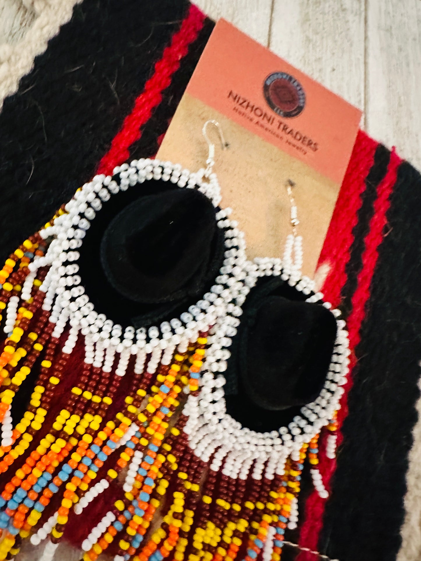 Handcrafted Beaded Cowboy Hat Dangle Earrings- white