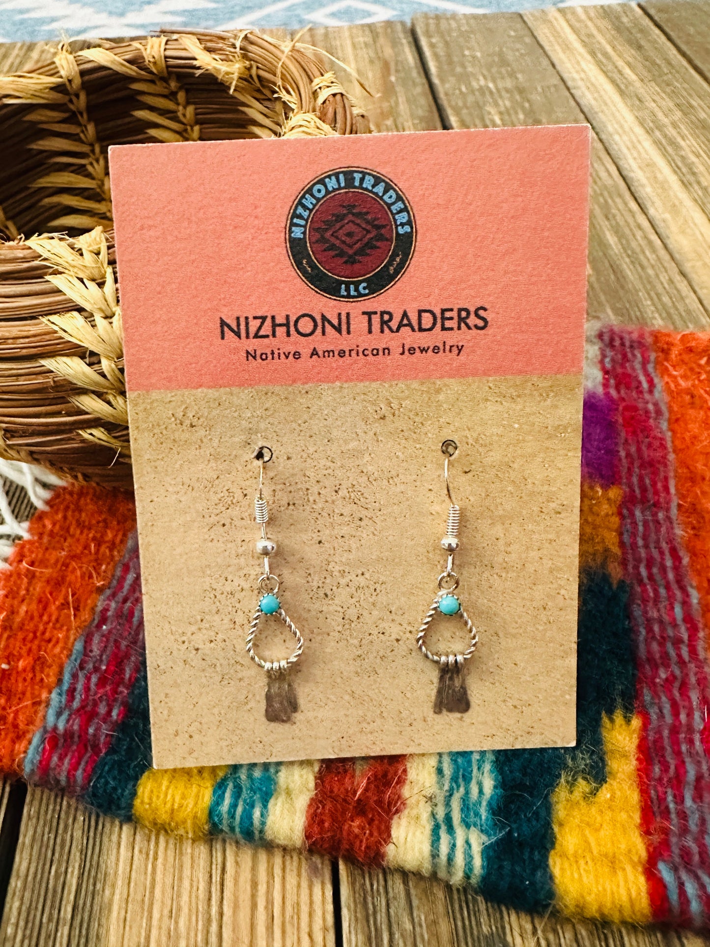 Handcrafted Turquoise & Sterling Silver Tassel Dangle Earrings