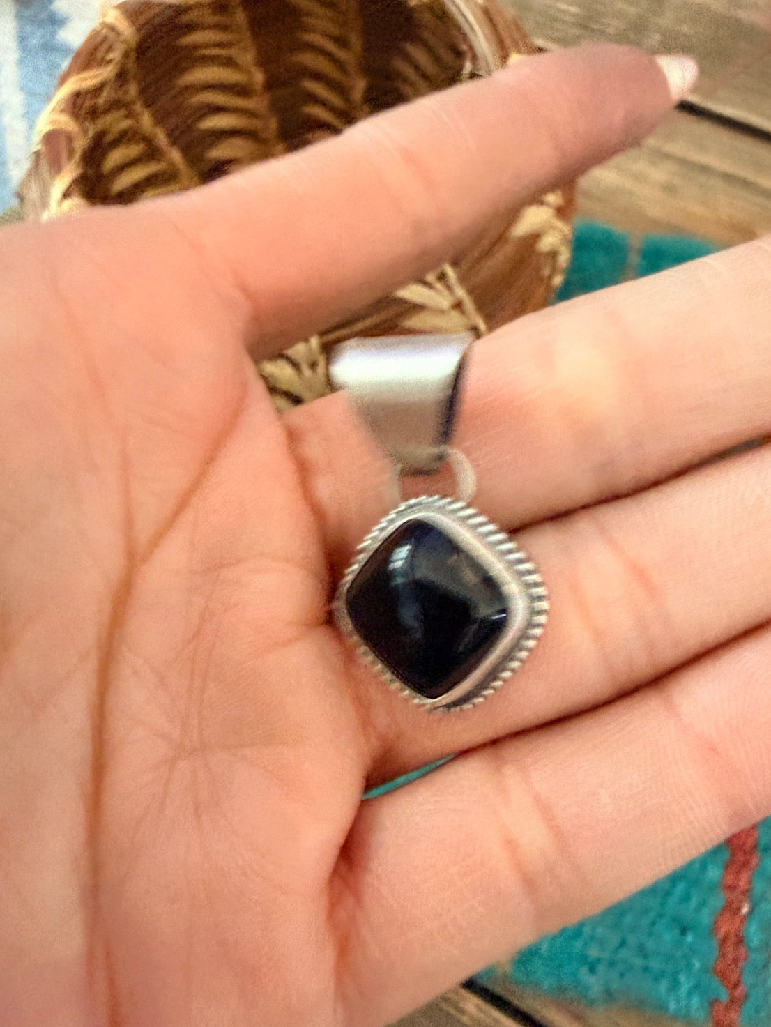 Handcrafted Sterling Silver & Onyx Pendant