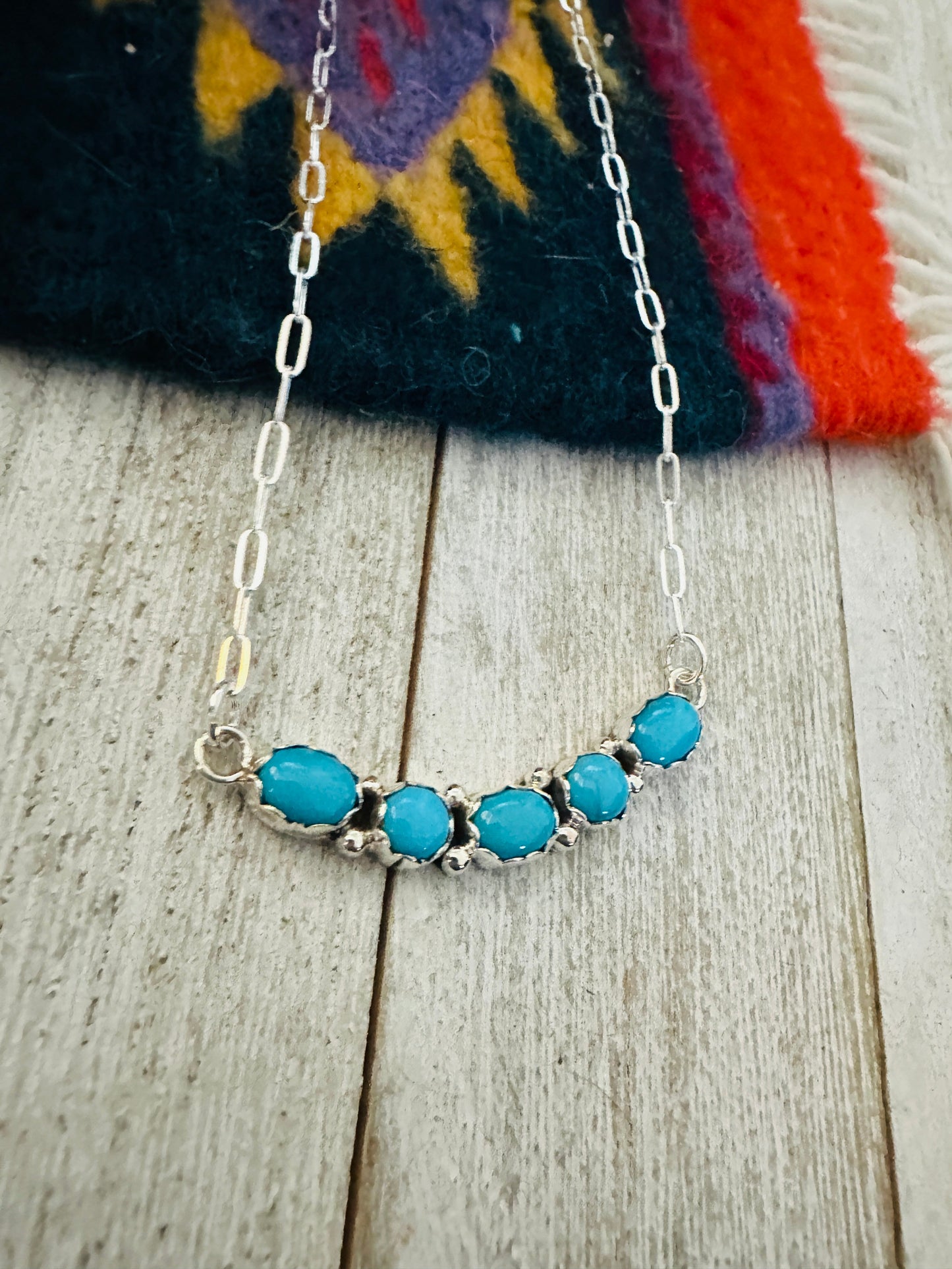 Handcrafted Turquoise & Sterling Silver Necklace
