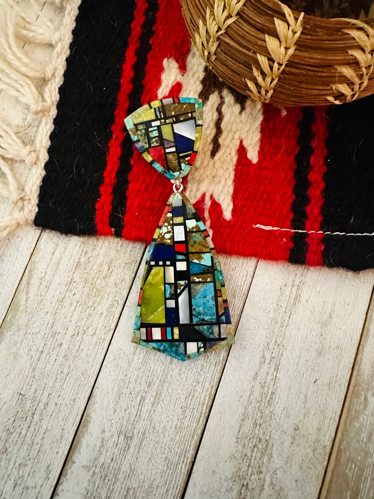 Handcrafted Multi Stone Inlay Pendant