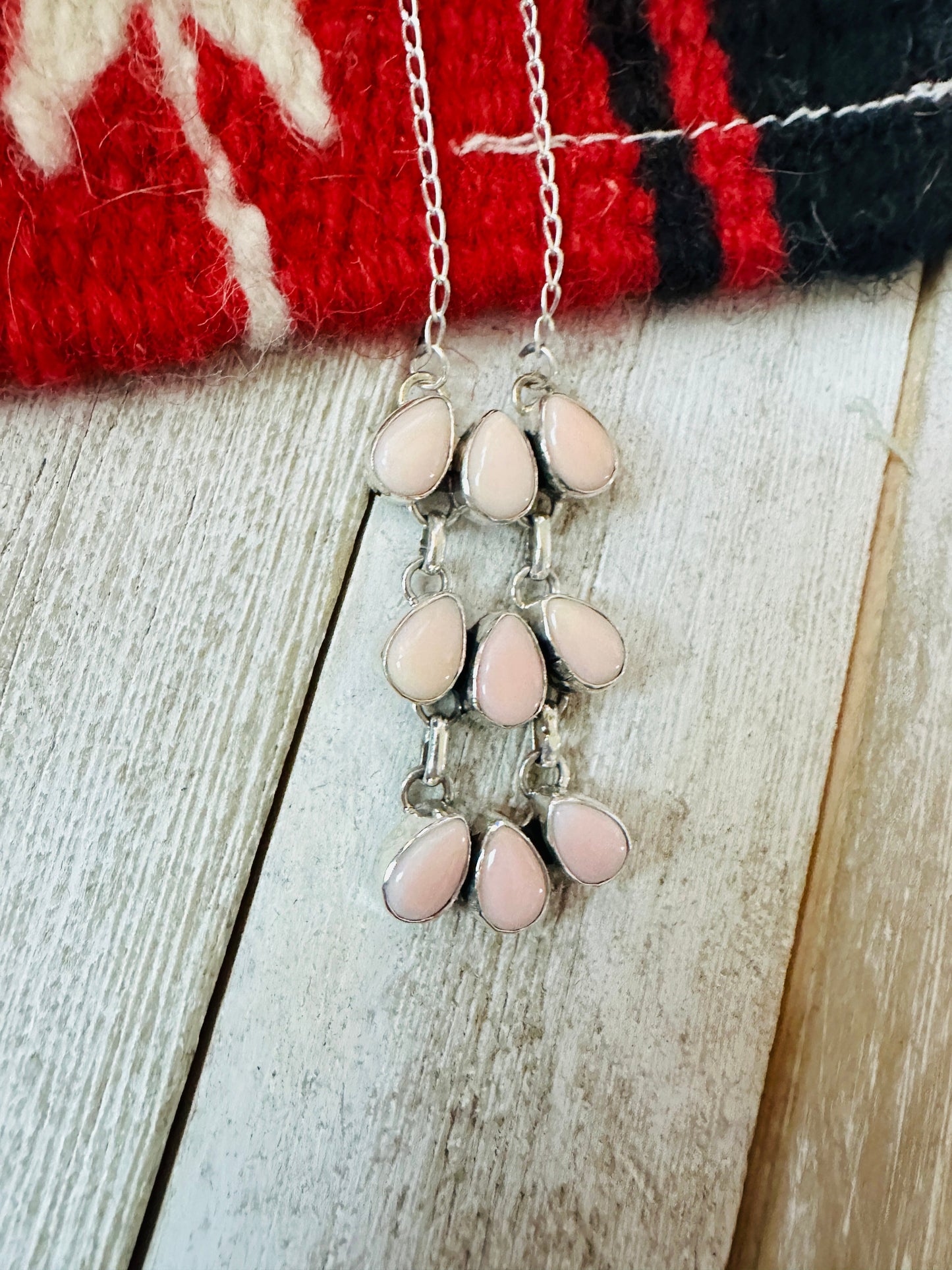 Handcrafted Sterling Silver & Queen Pink Conch Necklace