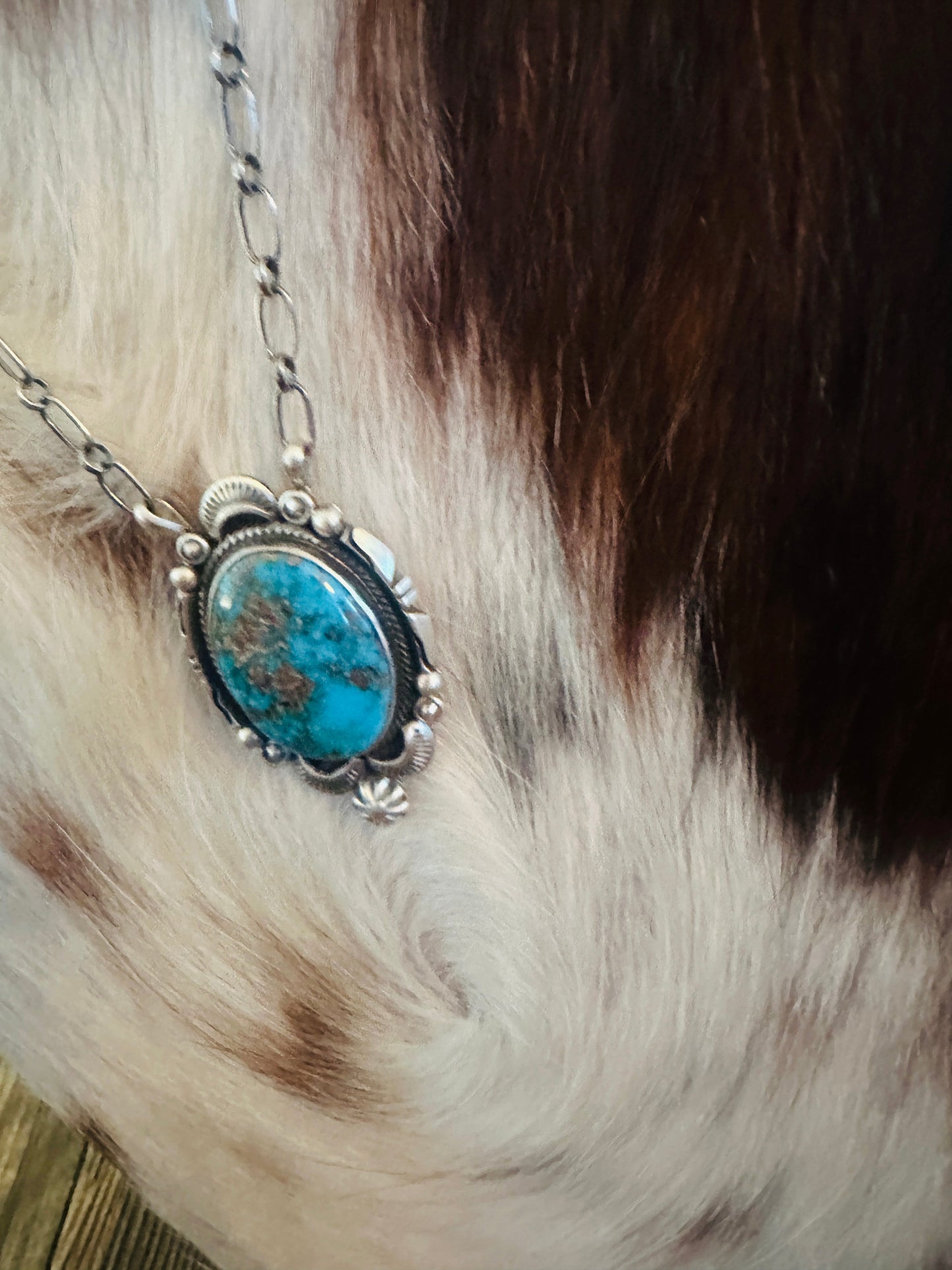Handcrafted Turquoise & Sterling Silver Necklace by Daniel Benally