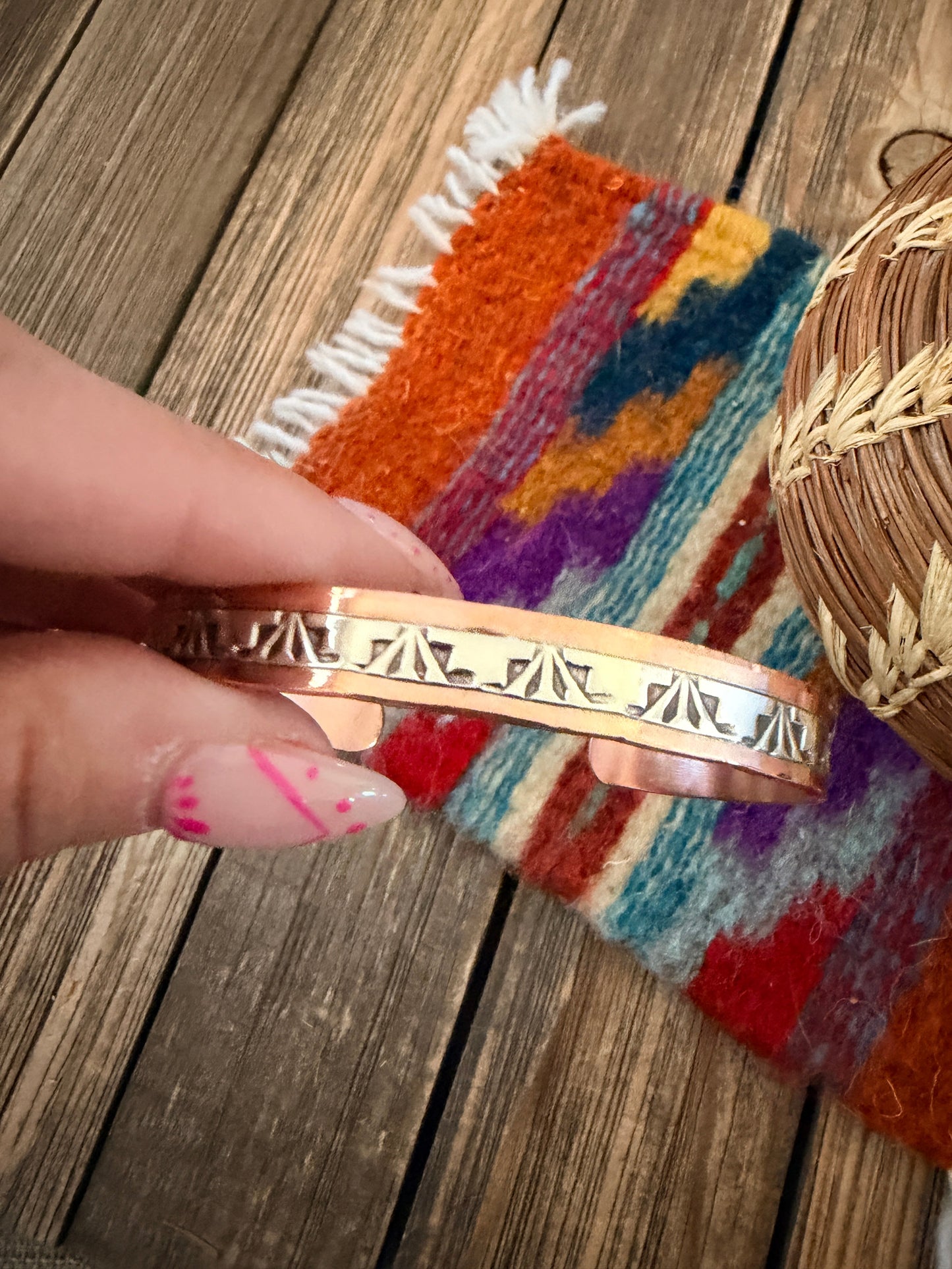 Handcrafted Copper & Sterling Silver Cuff Bracelet