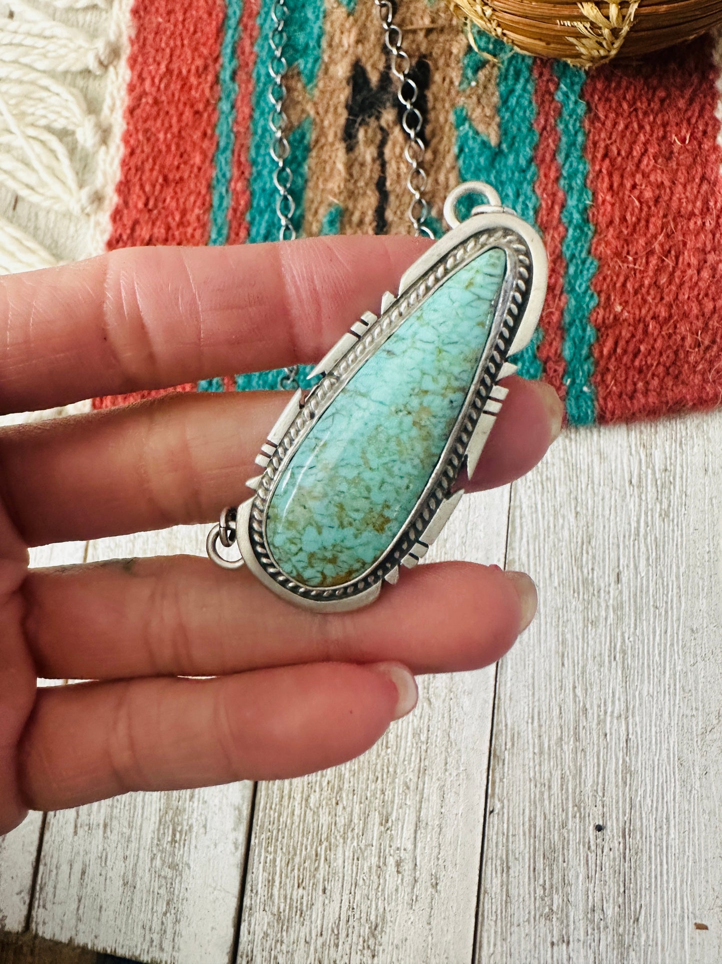 Handcrafted Sterling Silver & Turquoise Necklace