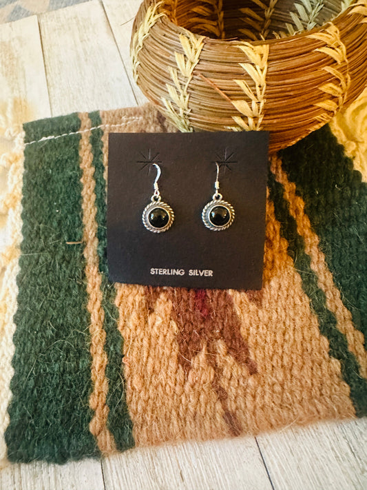 Handcrafted Onyx & Sterling Silver Dangle Earrings
