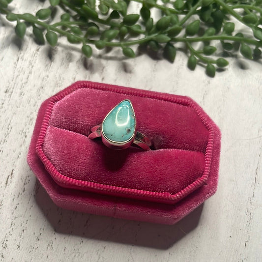 Handcrafted Turquoise Sterling Silver Teardrop Ring