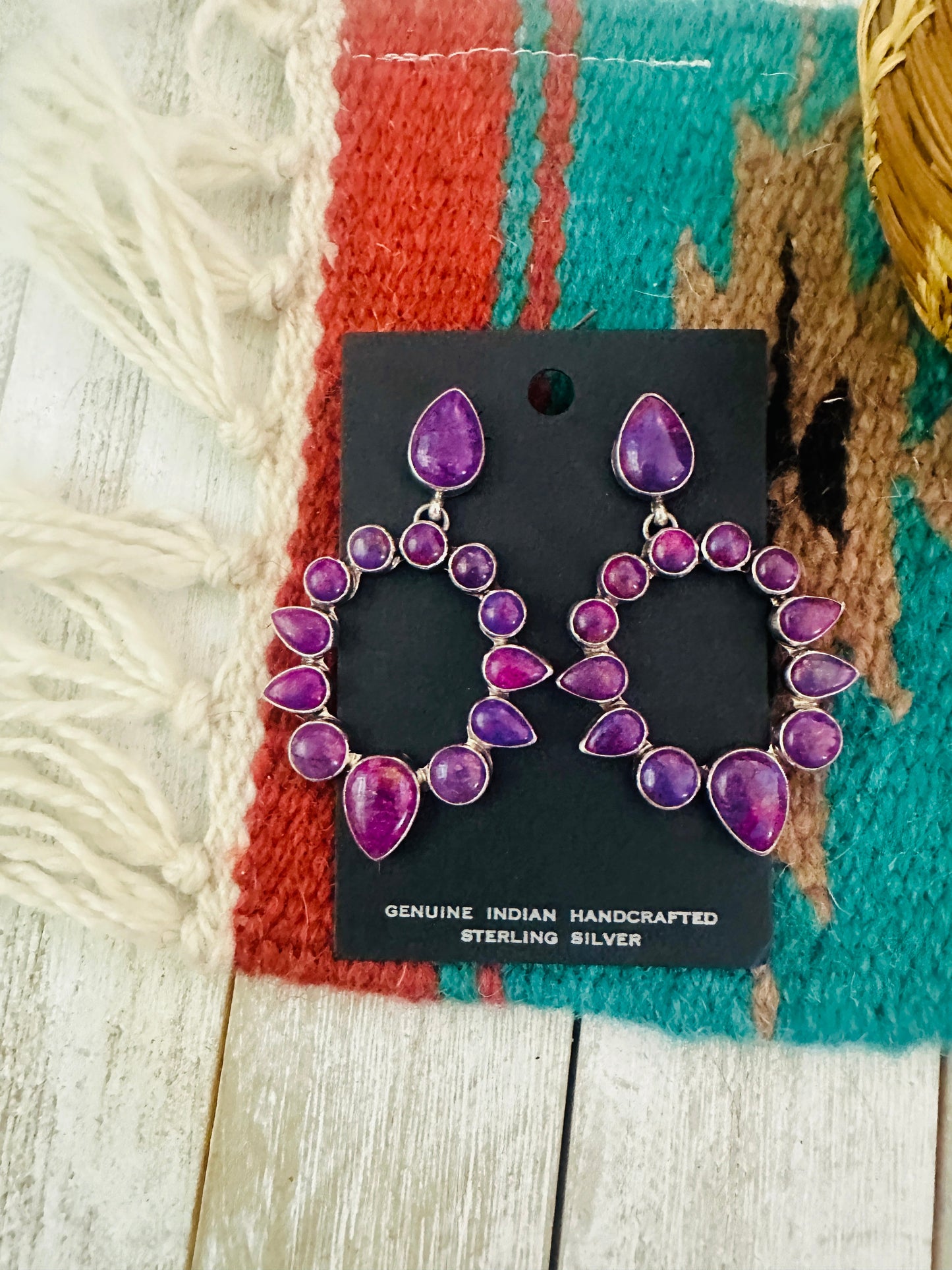 Handcrafted Purple Dream Mohave & Sterling Silver Dangle Earrings