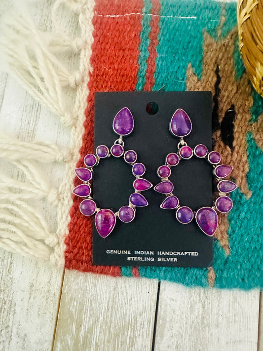Handcrafted Purple Dream Mohave & Sterling Silver Dangle Earrings