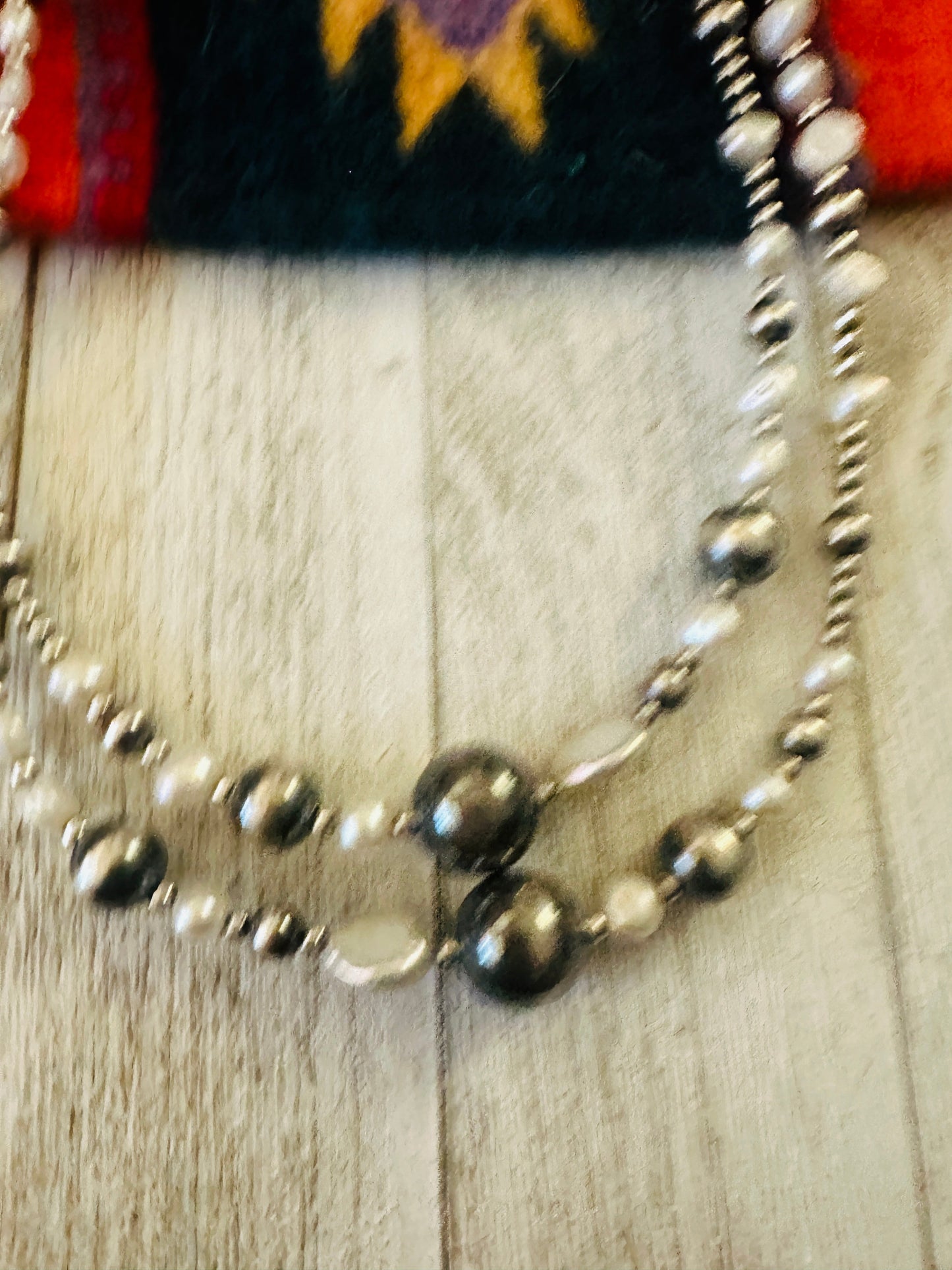 Handcrafted Pearl & Freshwater Pearl Beaded Necklace 42”