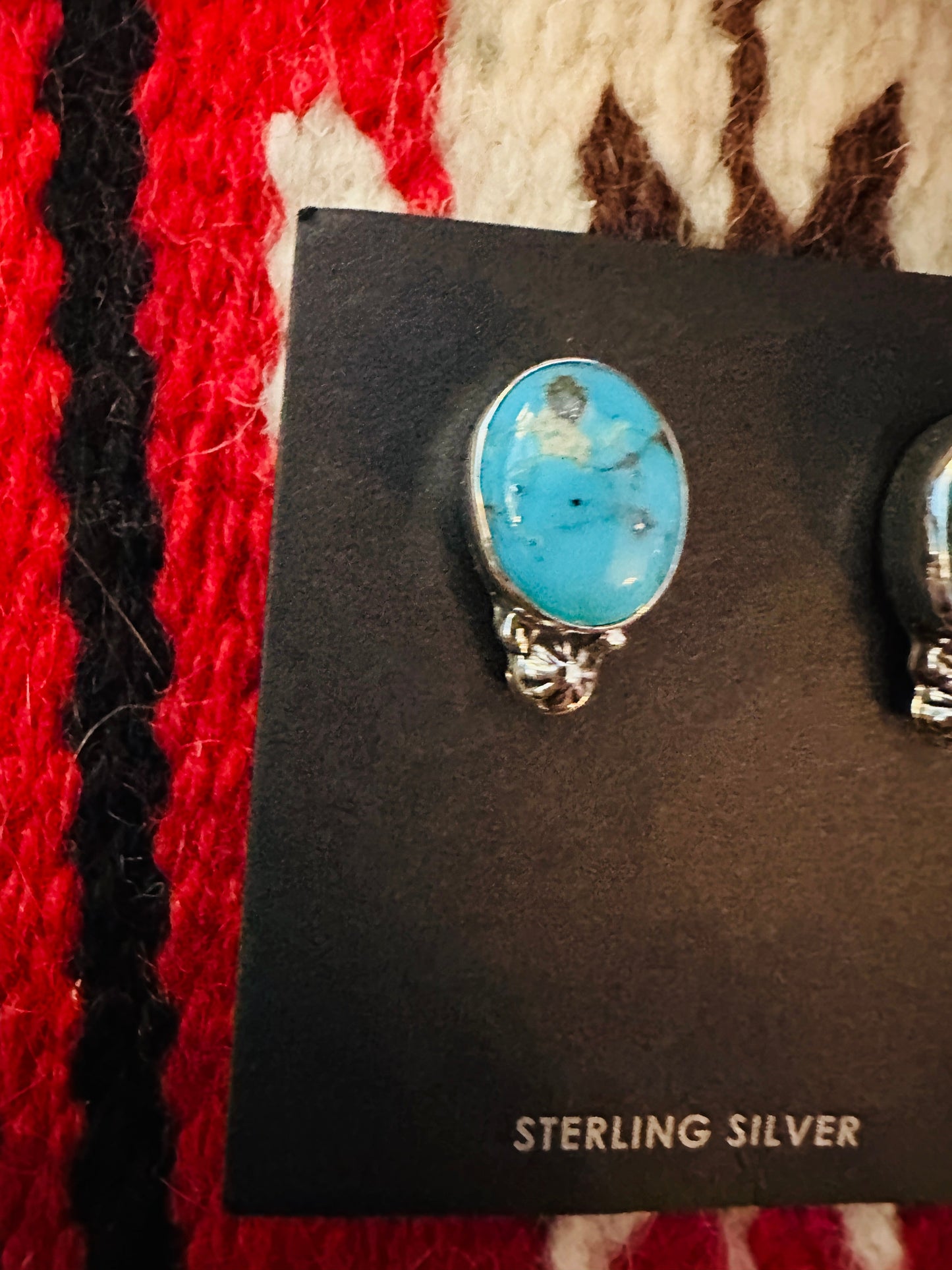 Sterling Silver & Morenci Turquoise Post Earrings