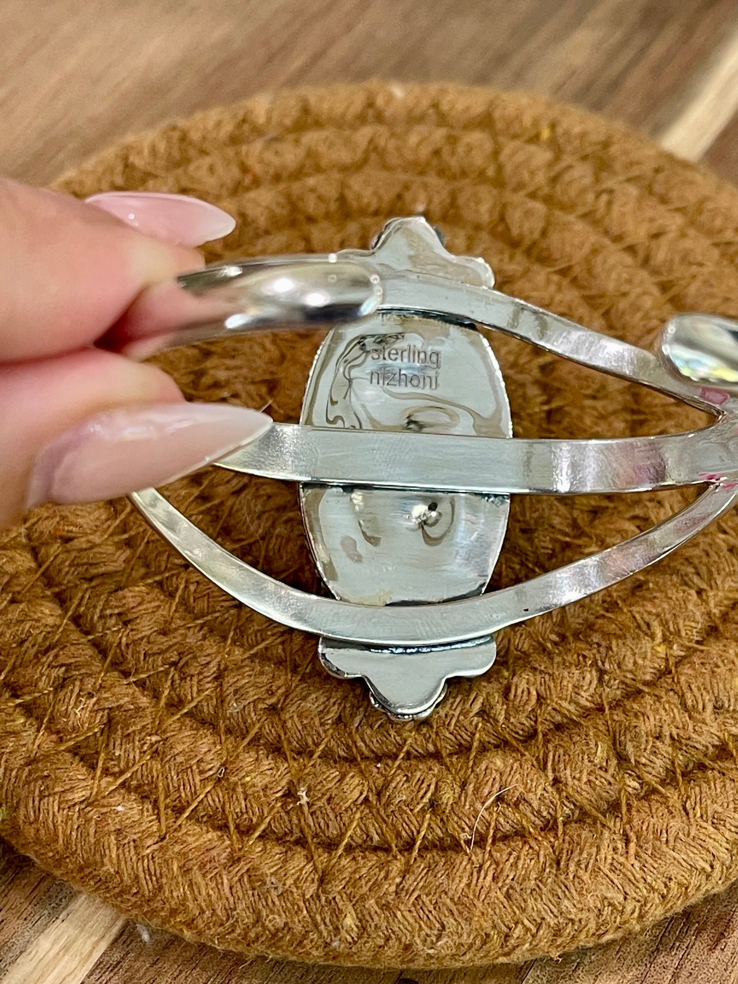 Gorgeous Handmade Sterling Silver & Palomino Cuff Bracelet