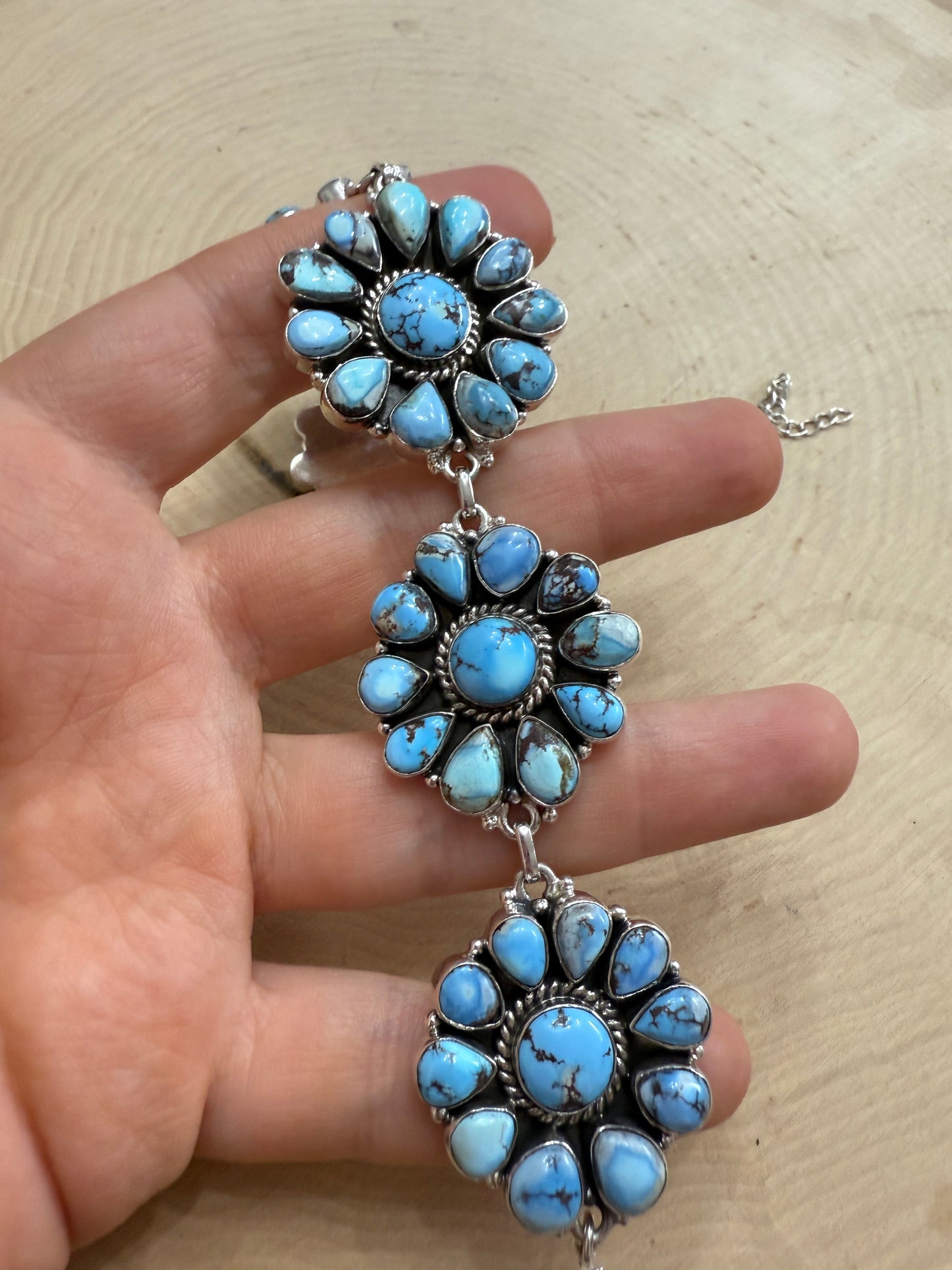 Handmade Sterling Silver Golden Hills Turquoise Choker Necklace
