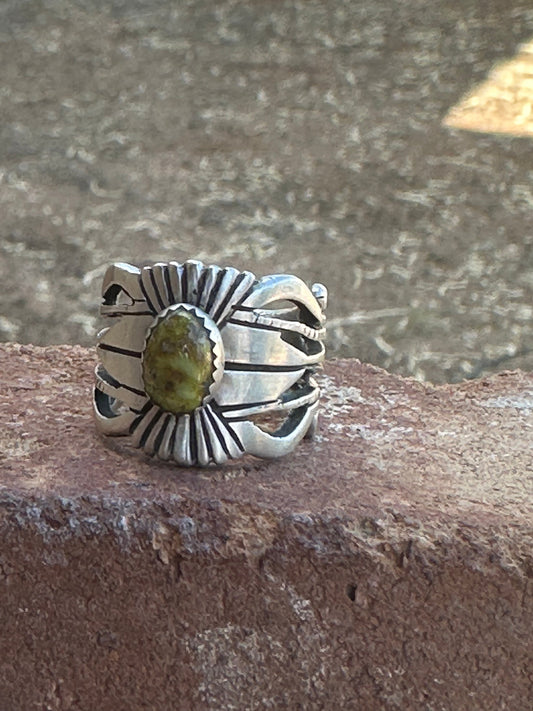 Handcrafted Russell Sam Sterling Silver & Palomino Turquoise Rings
