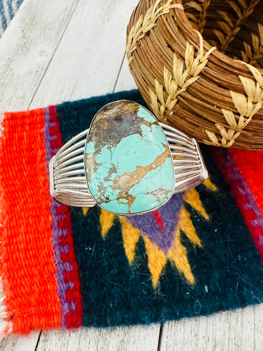 Handcrafted Royston Turquoise & Sterling Silver Cuff Bracelet