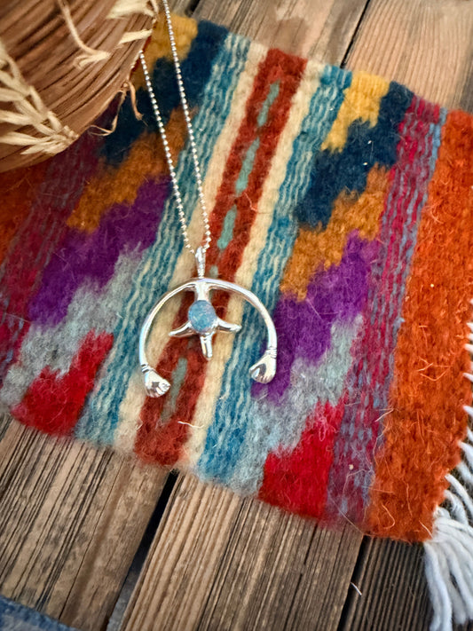 Handcrafted Sterling Silver & Opal Naja Pendant by Joseph Martinez