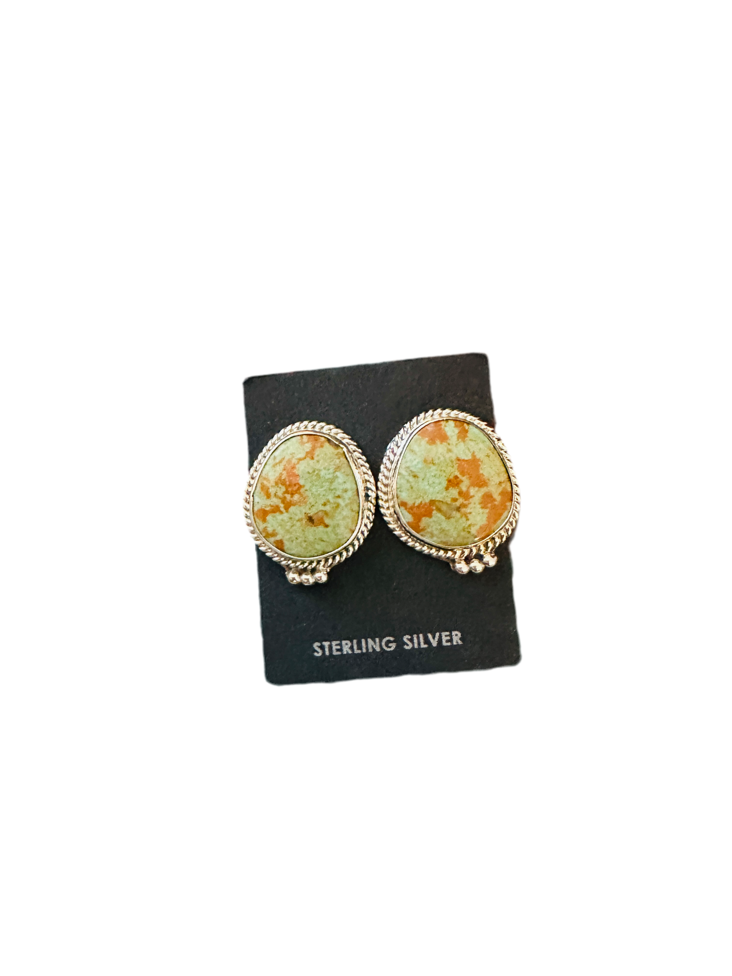 Handcrafted Turquoise & Sterling Silver Post Earrings