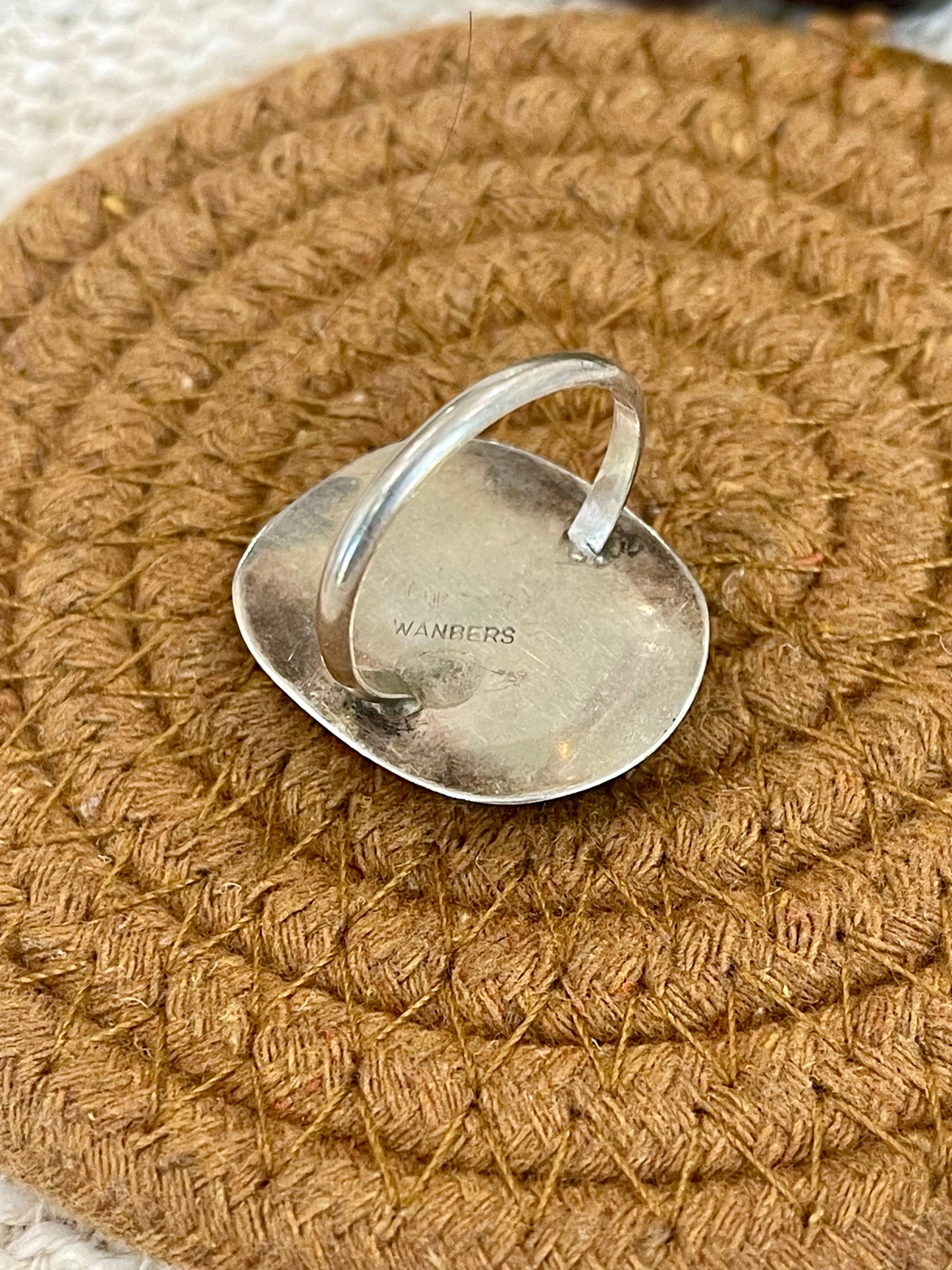 Old Pawn Vintage Sterling Silver & Carnelian Agate Sz 10.25 Ring
