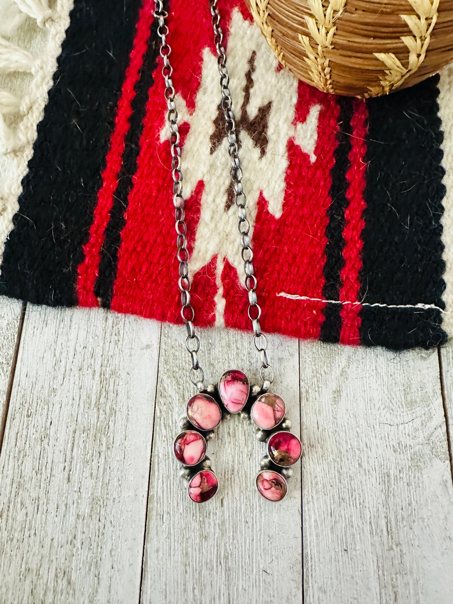 Handcrafted Rose Dahlia & Sterling Silver Naja Necklace