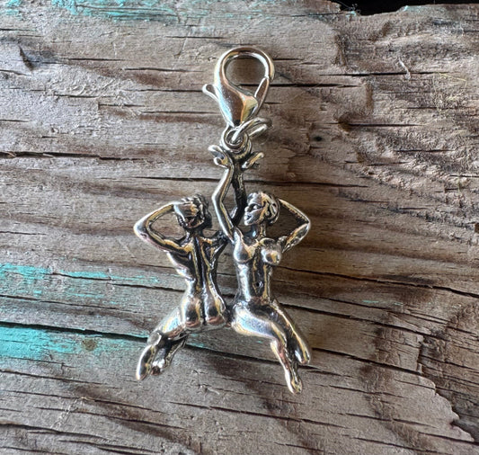 Handcrafted Sterling Silver Gemini/ Twins Charm
