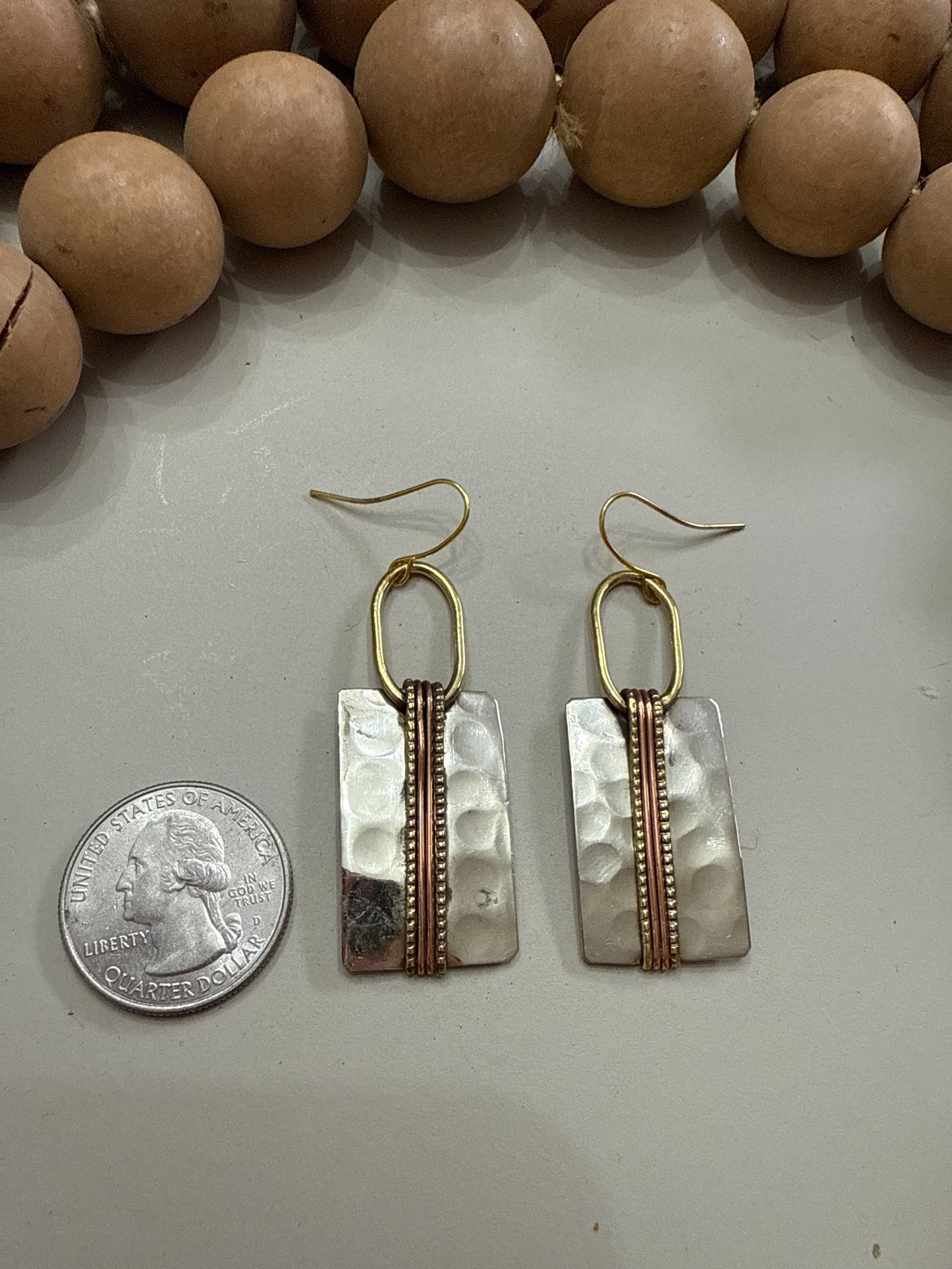 “The Golden Collection” Mixed Metal Bar Earrings