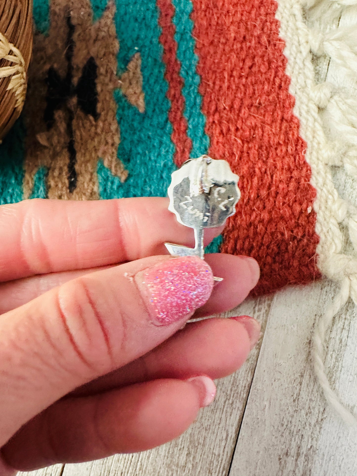 Handcrafted Opal & Sterling Silver Inlay Flower Pendant