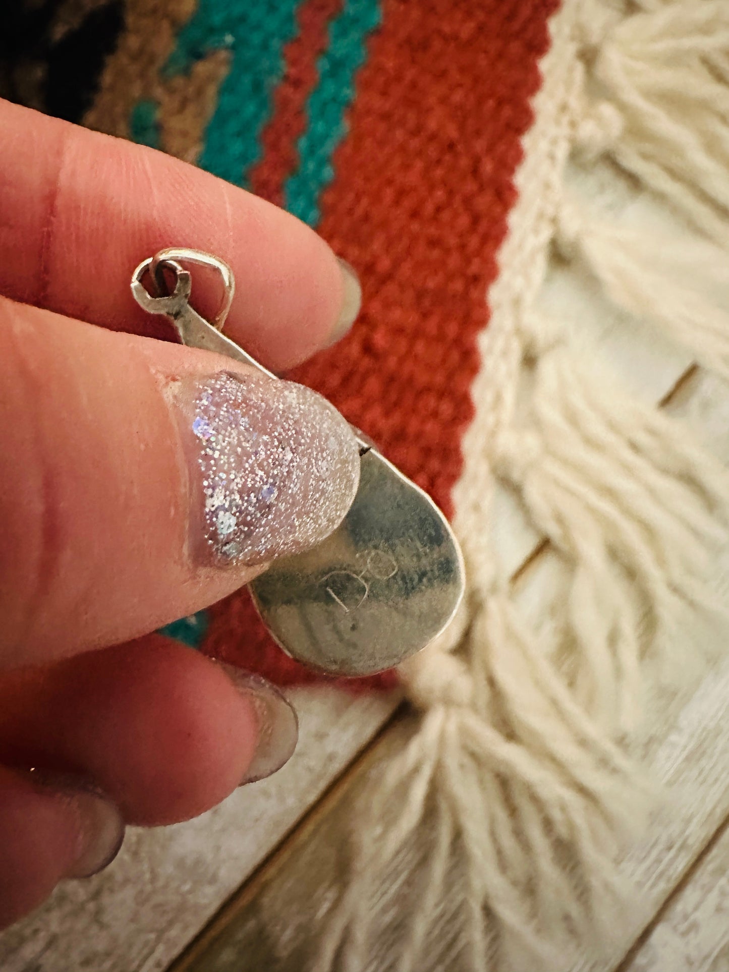 Handcrafted Multi Stone & Sterling Silver Inlay Teardrop Pendant