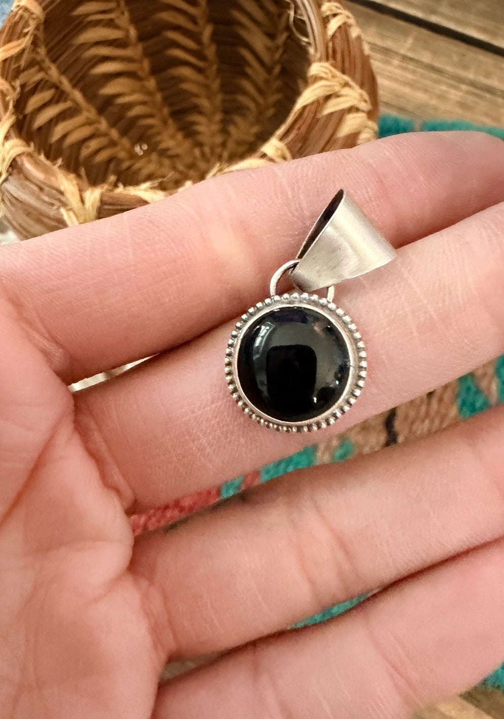 Handcrafted Sterling Silver & Onyx Pendant