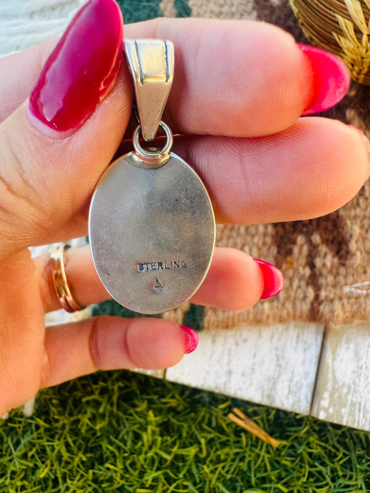 Handcrafted Sterling Silver & White Buffalo Pendant