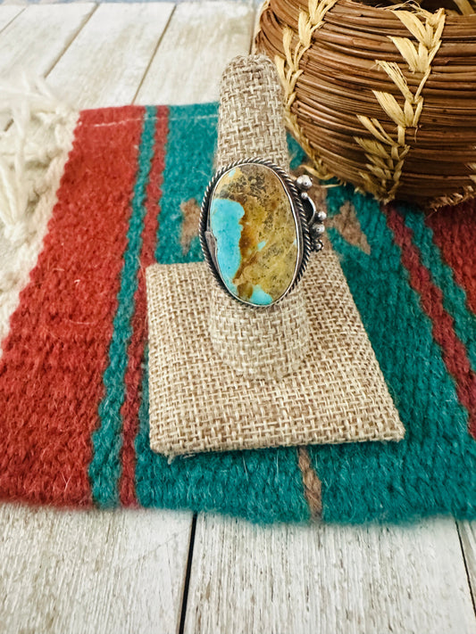 Handcrafted Turquoise & Sterling Silver Adjustable Ring by Jacqueline Silver