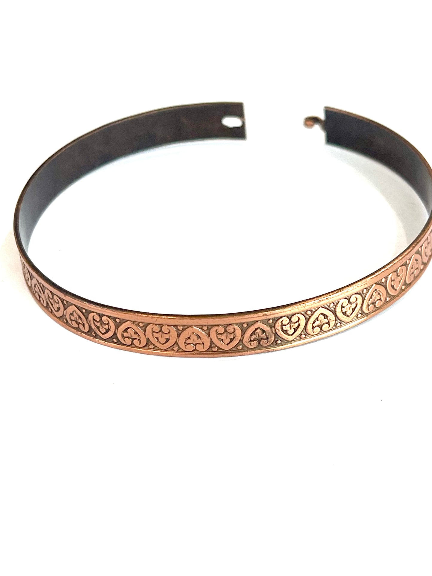 Vintage Handmade Copper Heart Bracelet