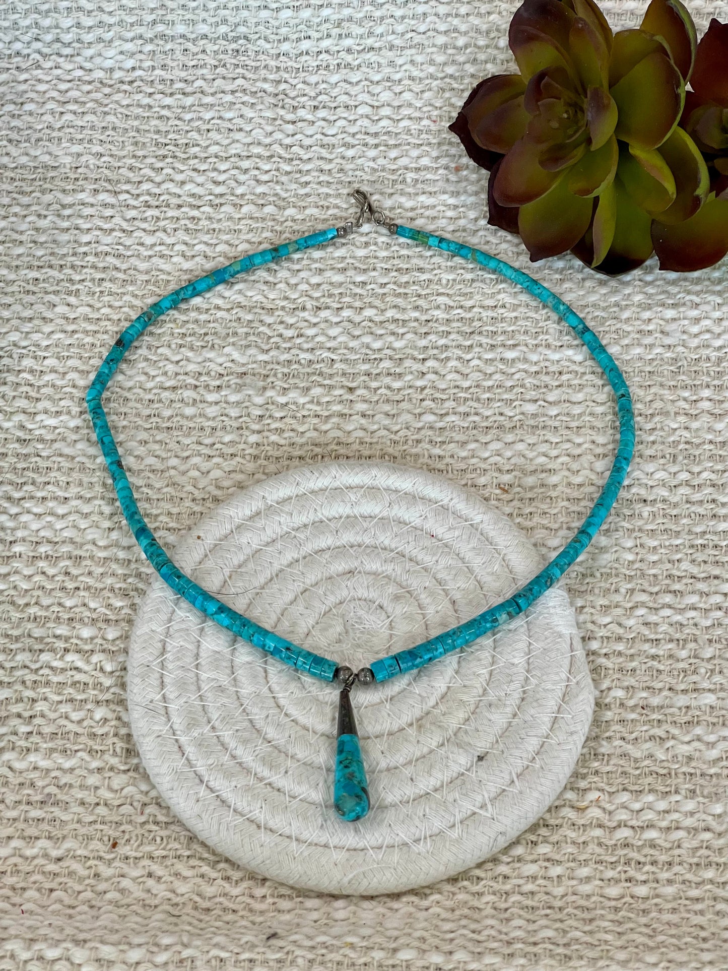 Vintage Old Pawn Turquoise and Sterling Silver Necklace