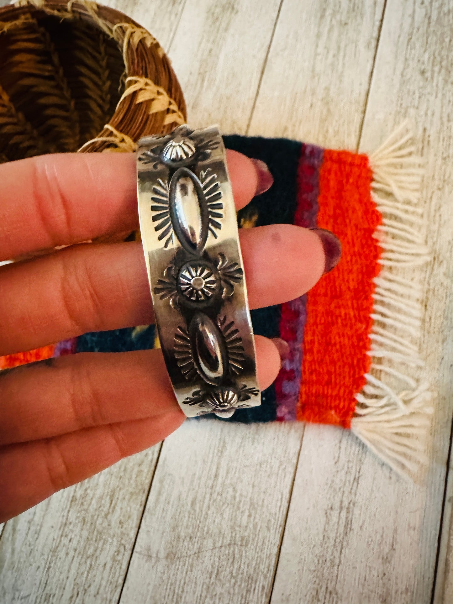 Handcrafted Sterling Silver Cuff Bracelet By Elvira Bill