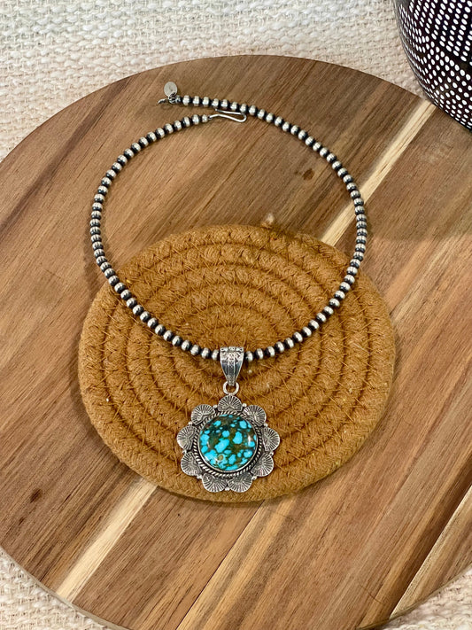 Handmade Sterling Silver & Sonoran Mountain Turquoise Pendant