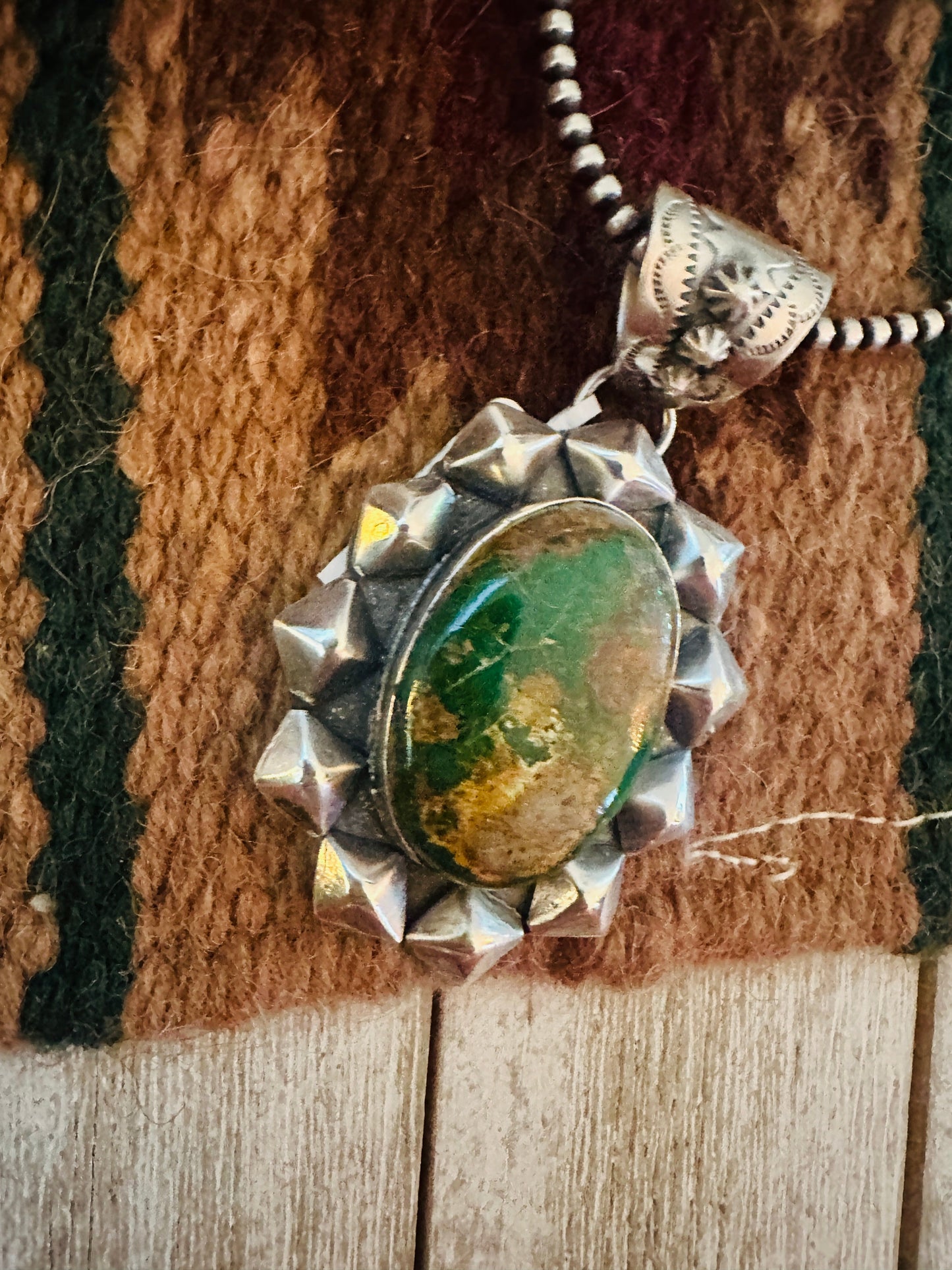 Handcrafted Royston Turquoise & Sterling Silver Pendant