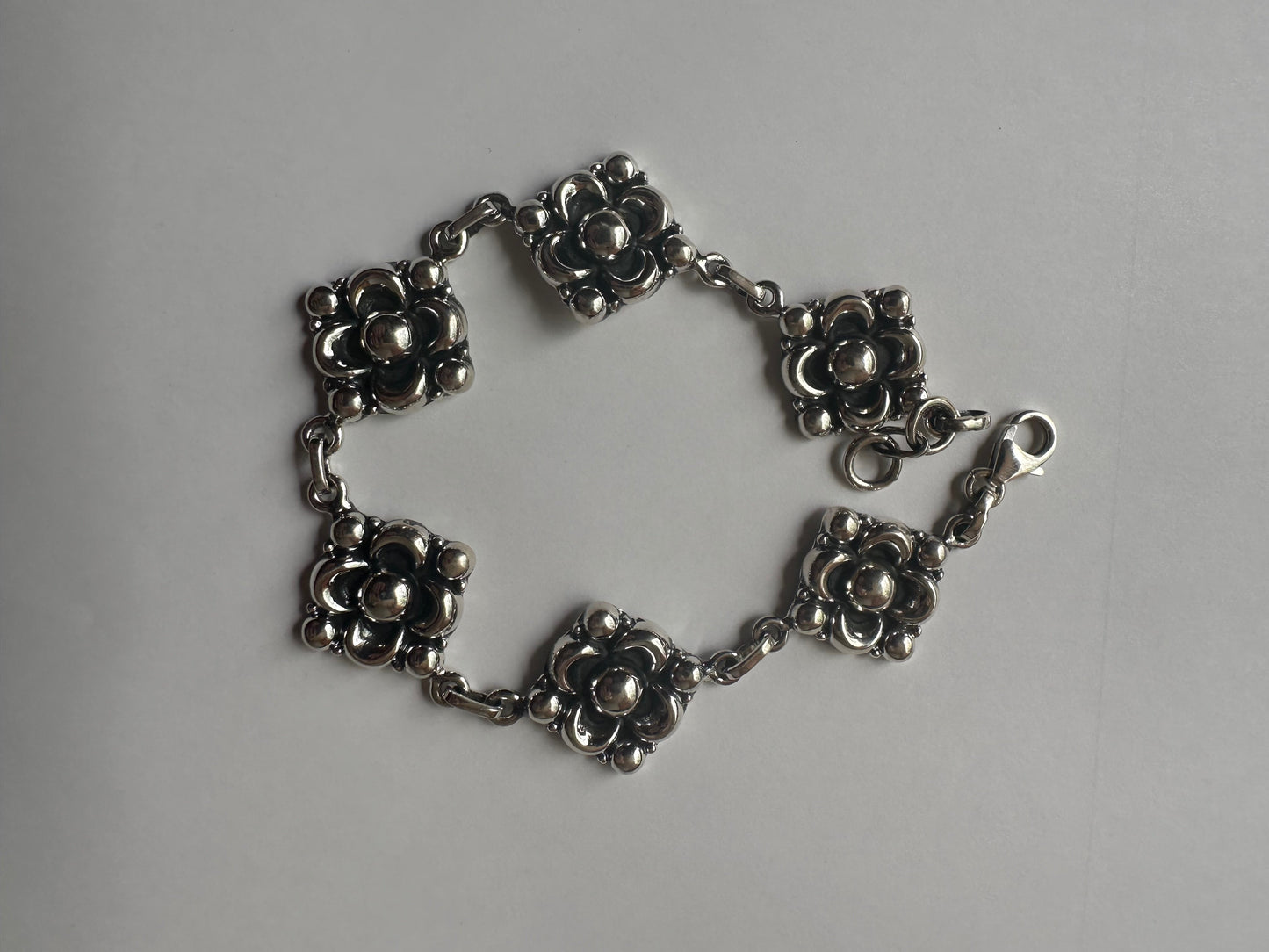 Handmade Sterling Silver Ball Square Bracelet
