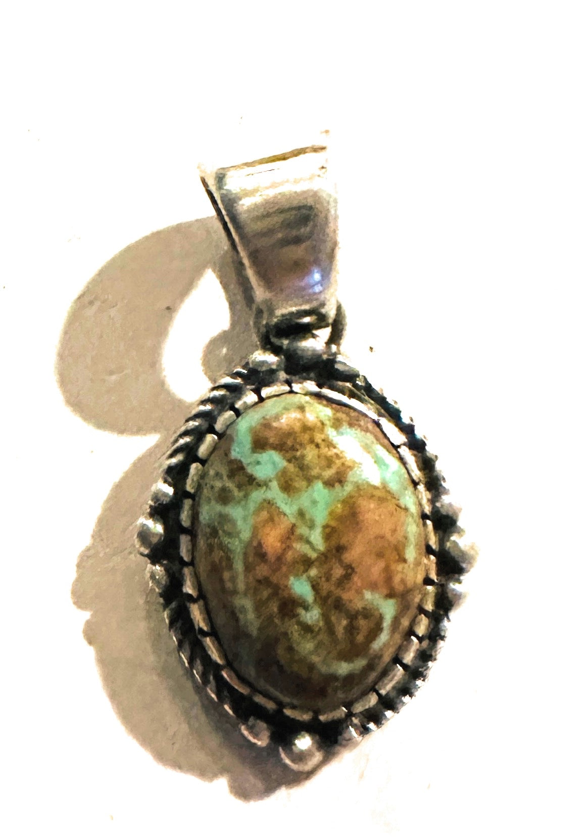 Navajo Number 8 Turquoise & Sterling Silver Pendant