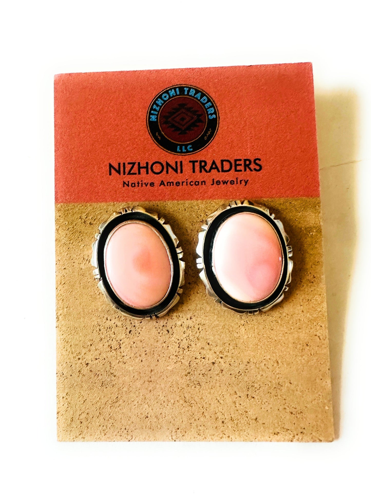 Handcrafted Sterling Silver & Queen Pink Conch Post Earrings