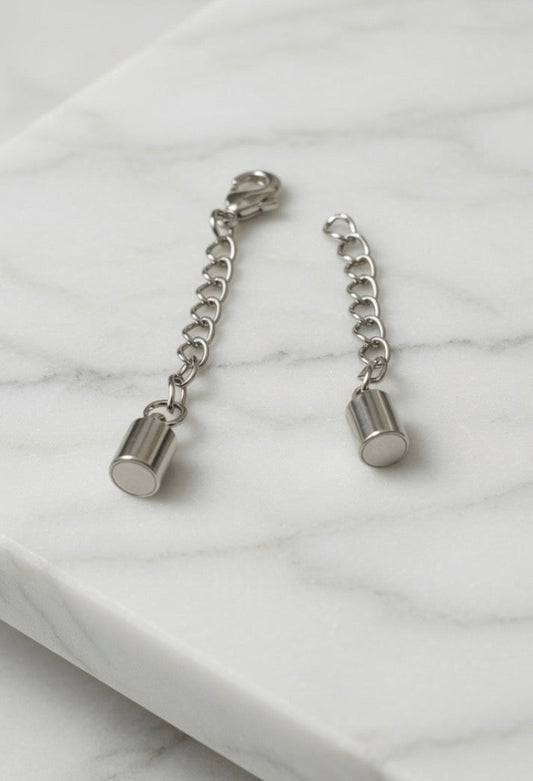 Magnetic Necklace Extender- Silver