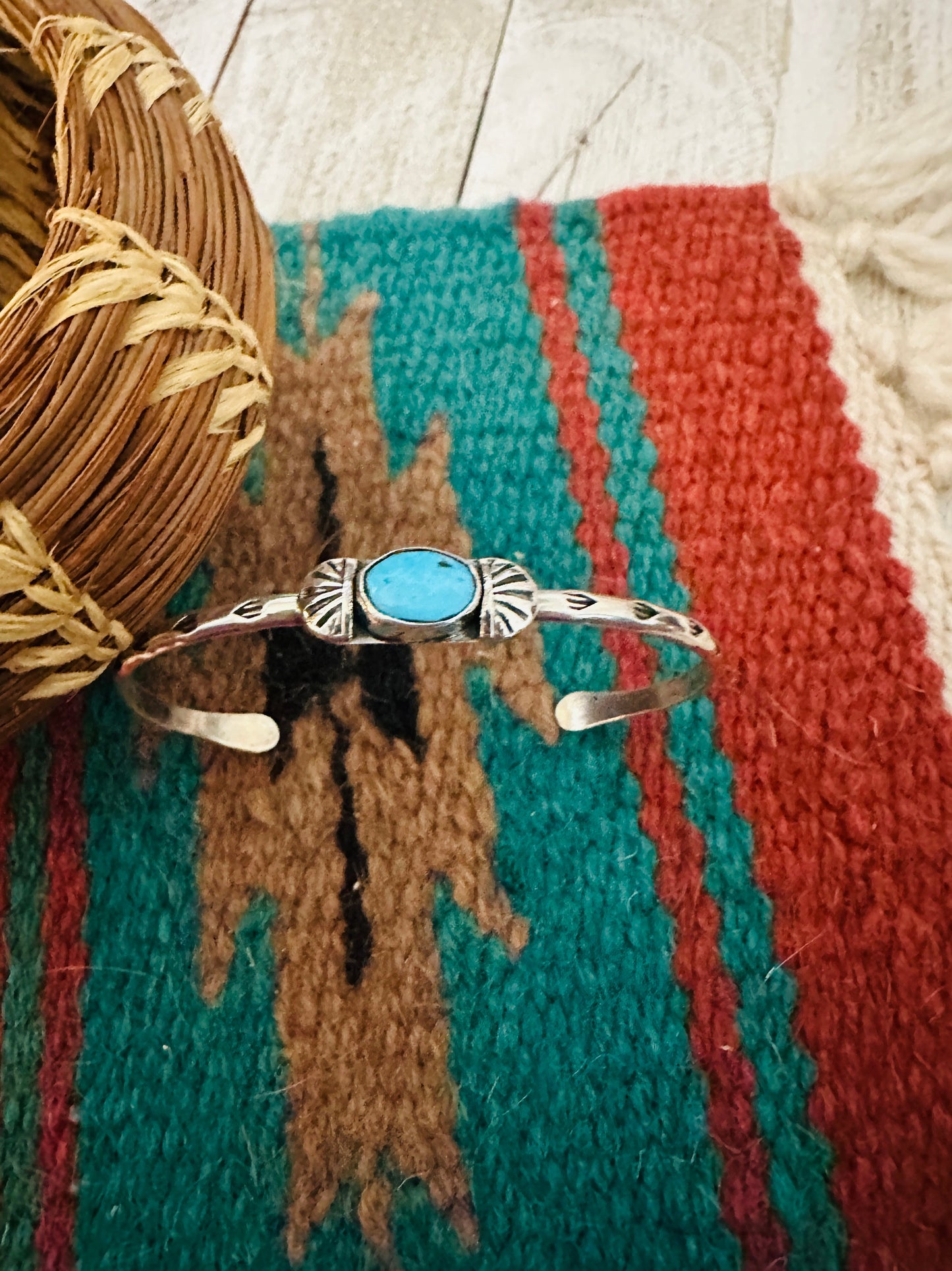 Navajo Turquoise & Sterling Silver Cuff Bracelet