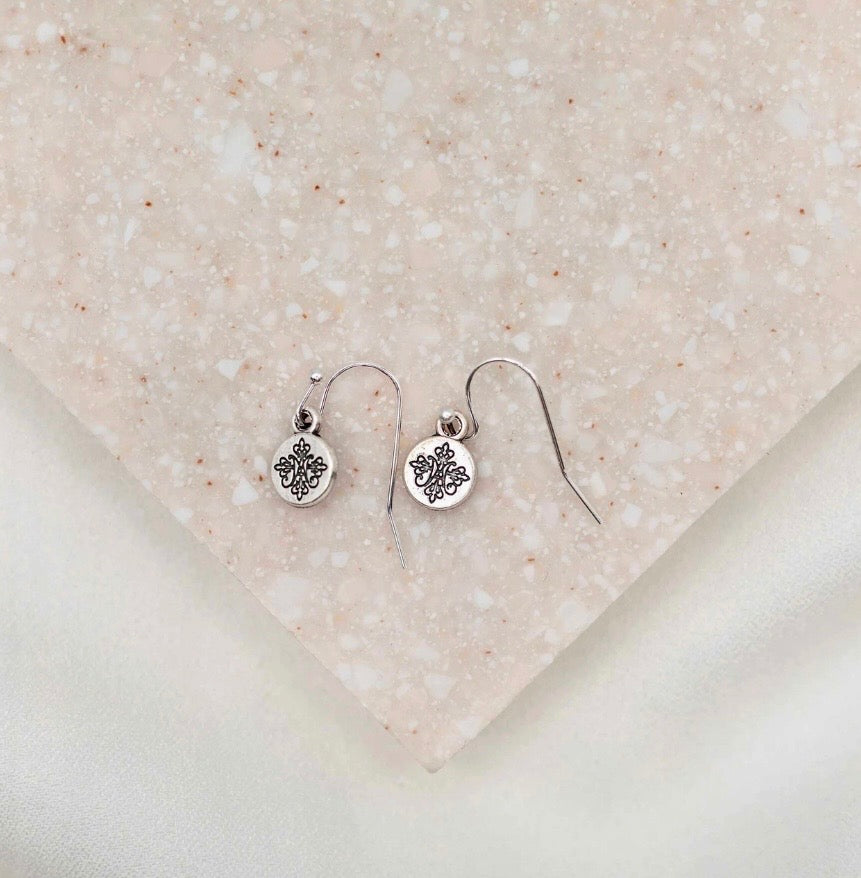 Silver Joy Cross Earrings