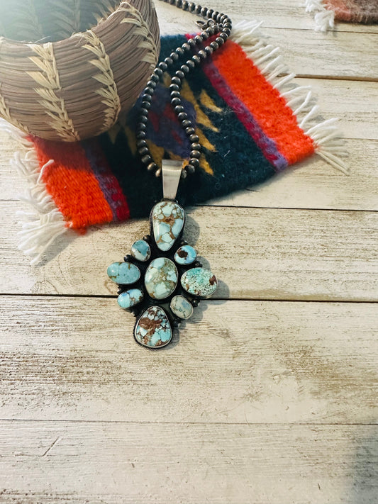 Handcrafted Golden Hills Turquoise & Sterling Silver Pendant by Paul Livingston