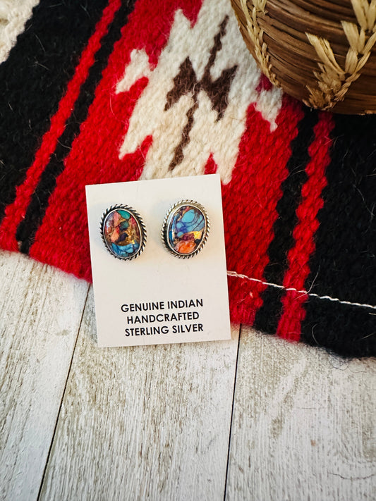 Handcrafted Sterling Silver & Pink Dream Mojave Stud Earrings