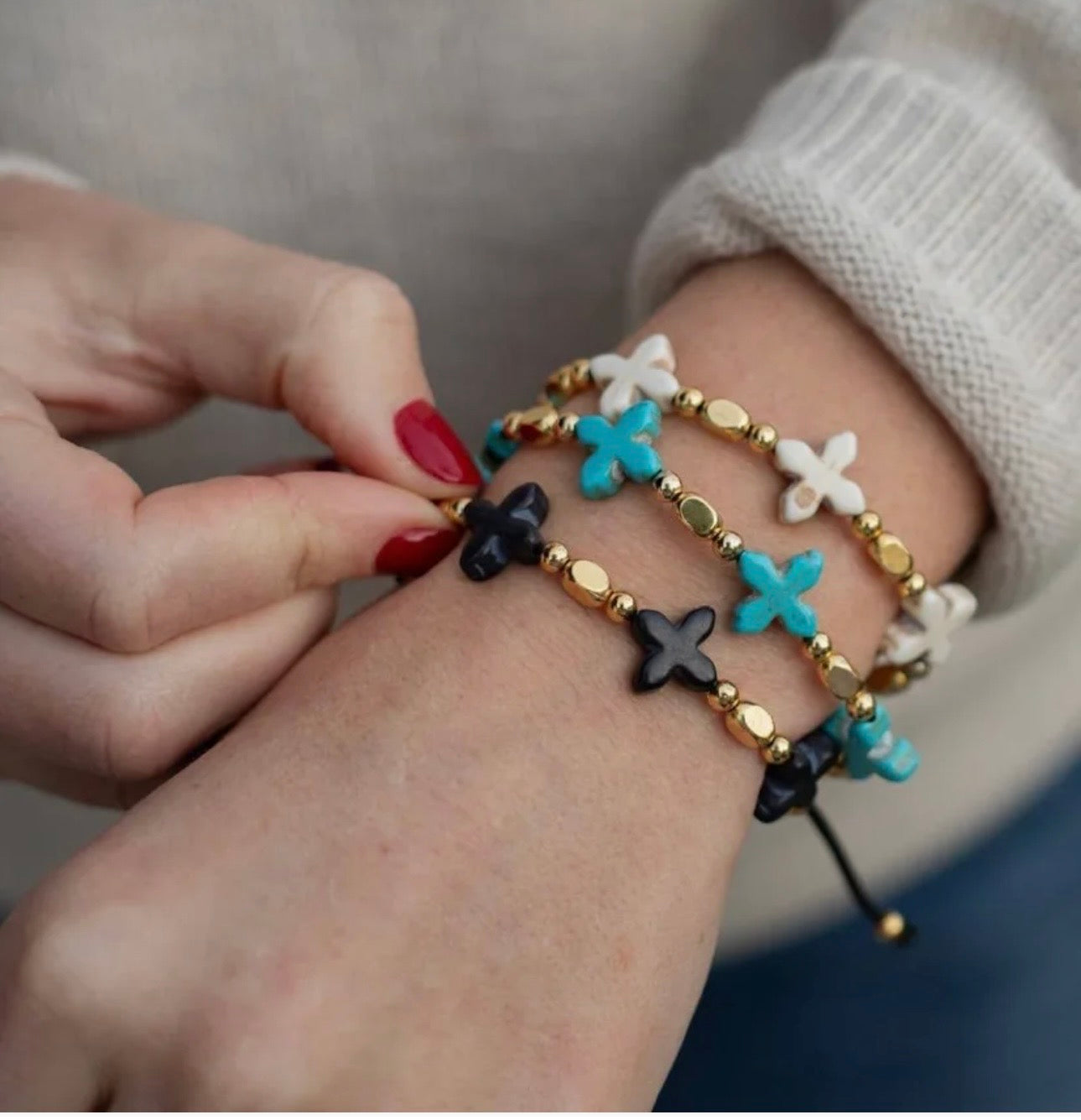 Grounded in Faith Bracelet Pink & Gold