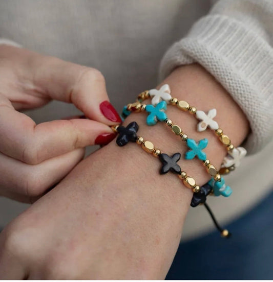 Grounded in Faith Bracelet Pink & Gold